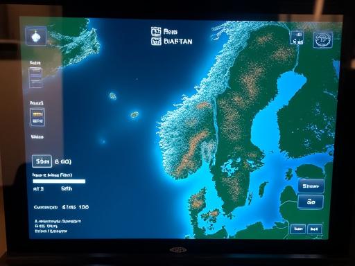 Grensesnittet til Rorbu Rutes programvare for digitale sjøkart på en skjerm, med sanntidsdata for dybde, strøm og fisketak.